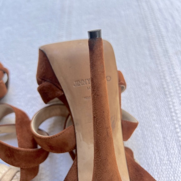 Jimmy Choo 6” Heels Brown Suede Size 39 - Picture 10 of 12